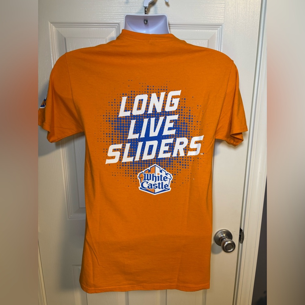 Orange White Castle Long Live Sliders t-shirt -size small